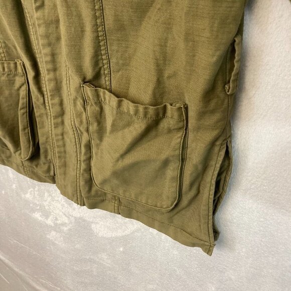 Free People Open Front Military Jacket Womens Small S Olive Green Cargo Pockets - Picture 12 of 16